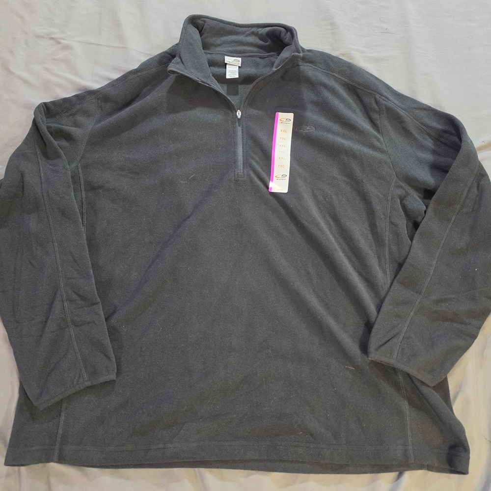 C9 by Champion Mens Black Quarter Zip Fleece Pullover XXL Mock Neck L6567